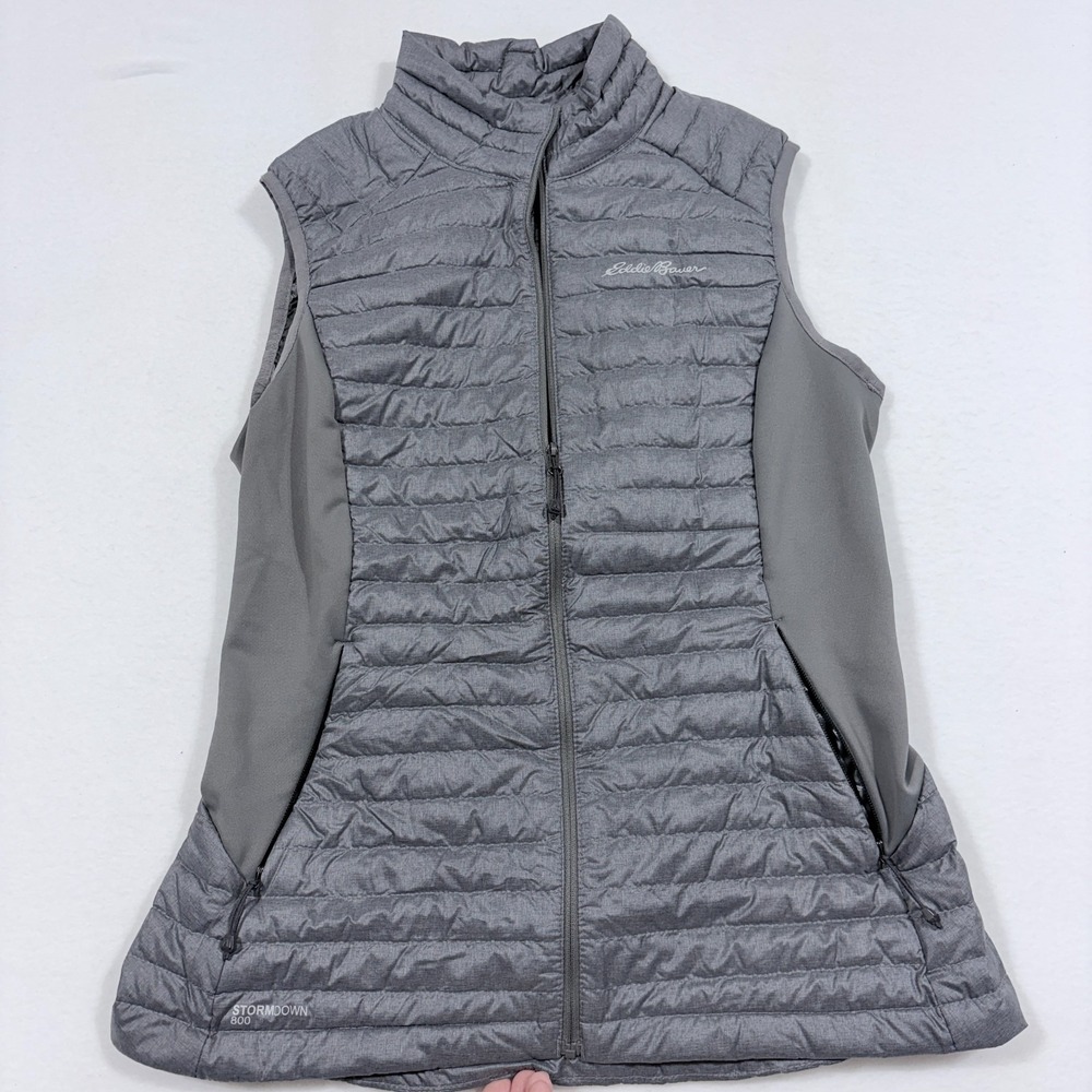 Eddie Bauer First Ascent StormDown 800 Puffer Vest Women's Small Gray Goose Down